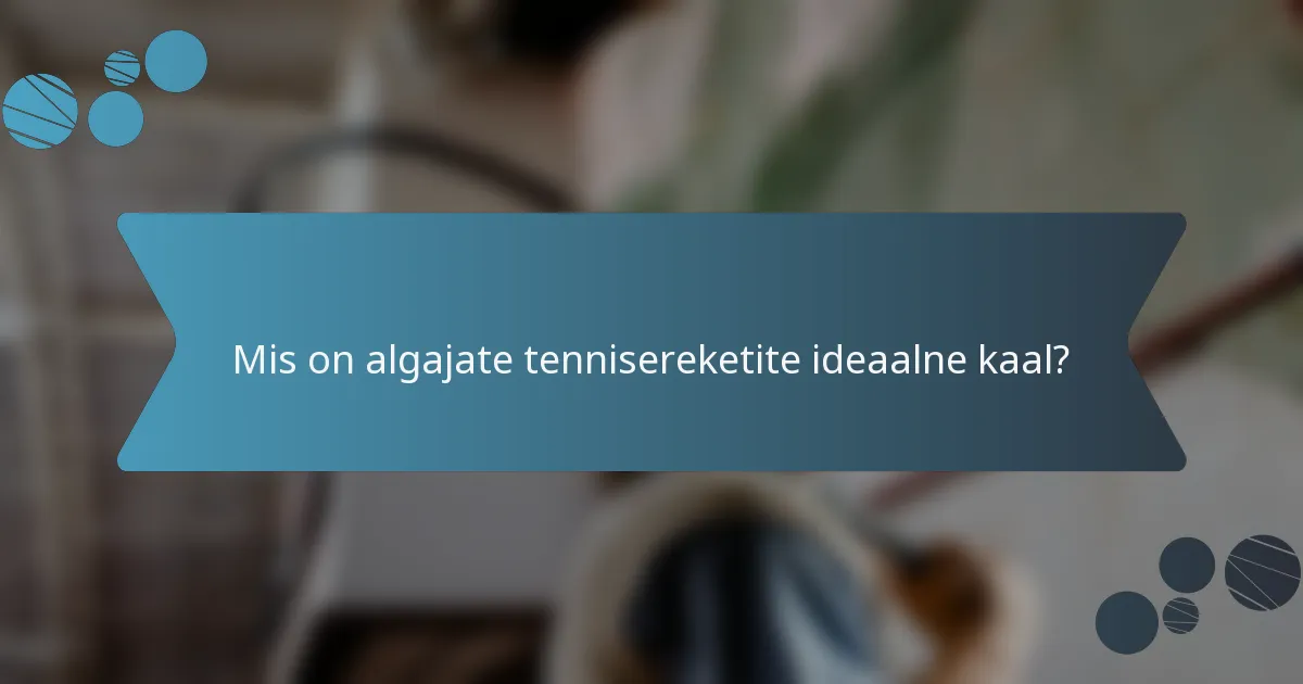 Mis on algajate tennisereketite ideaalne kaal?