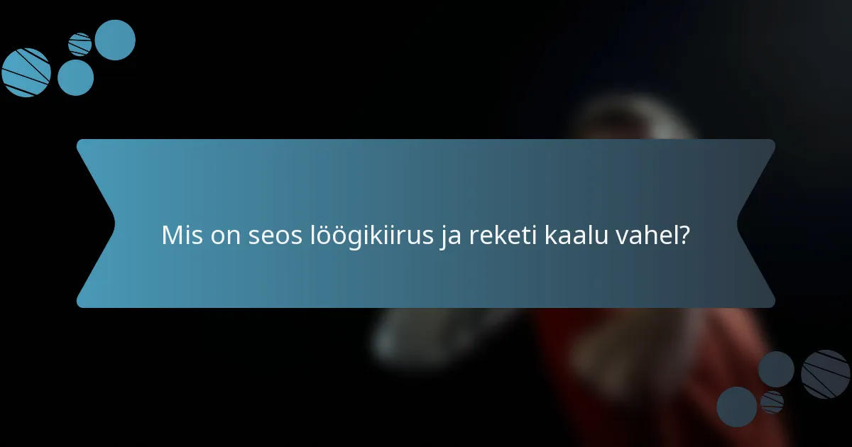 Mis on seos löögikiirus ja reketi kaalu vahel?
