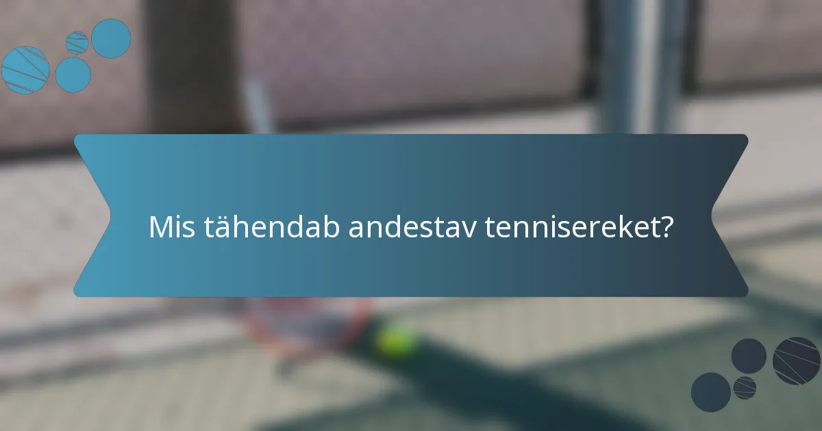 Mis tähendab andestav tennisereket?